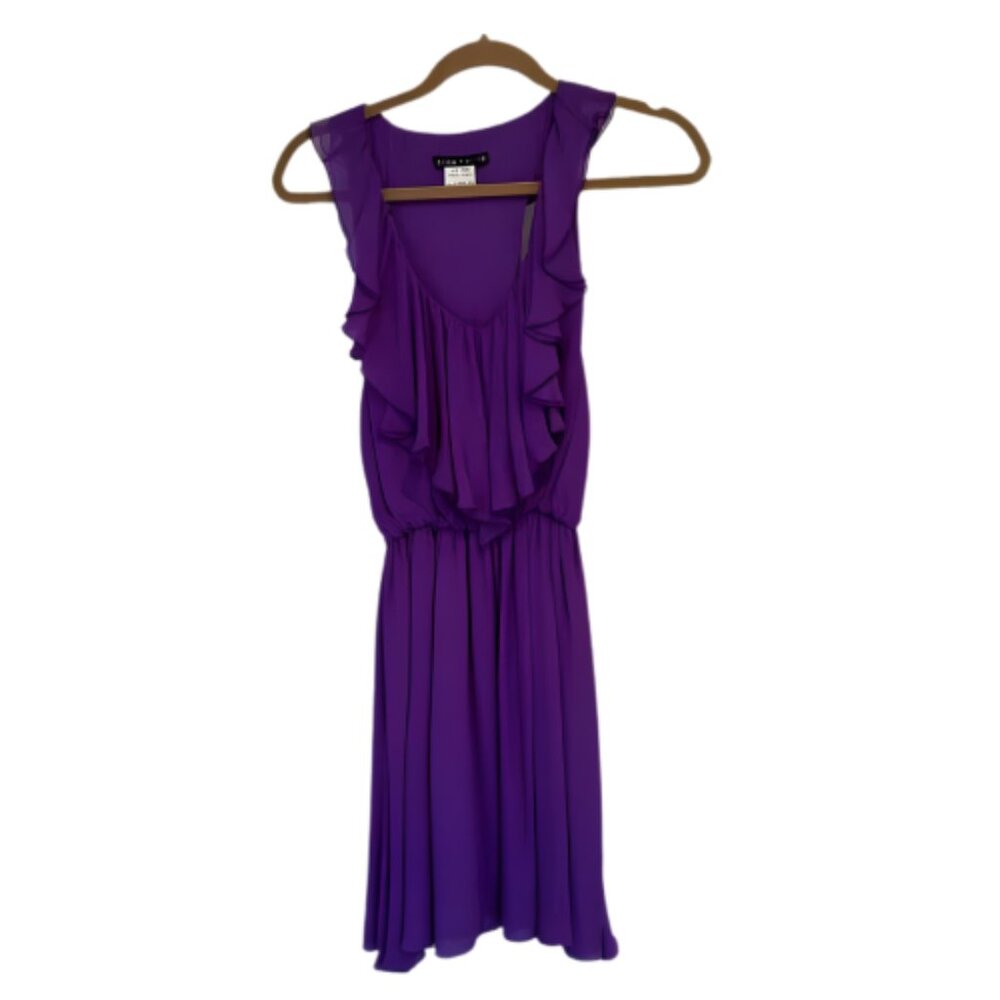 Alice + Olivia Silk Purple Ruffle Dress